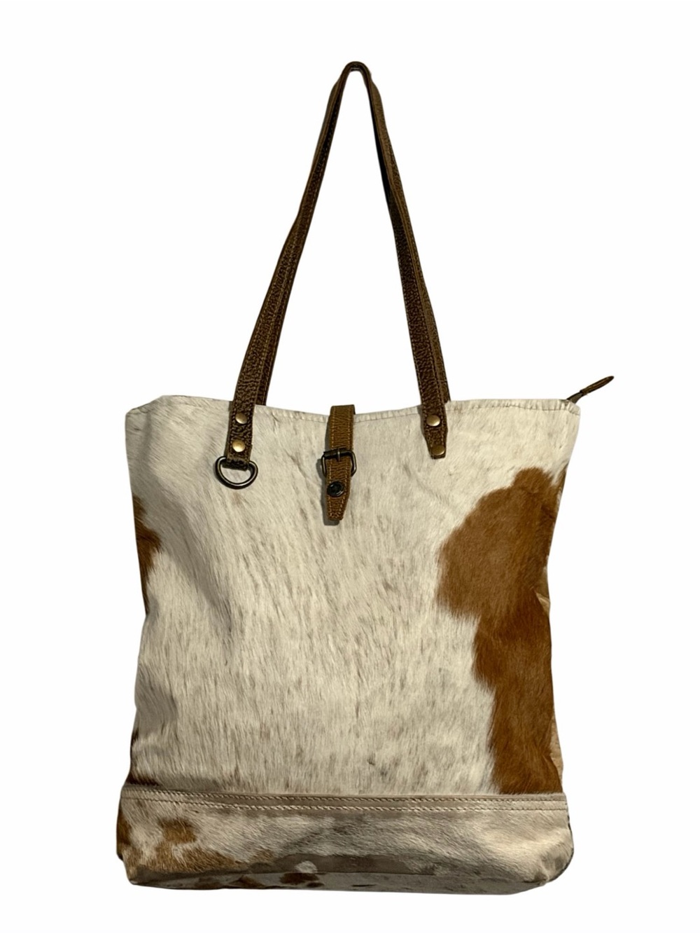 Myra Bag Chestnut Genuine Cowhide Hair-On Leather Tote Bag S1285